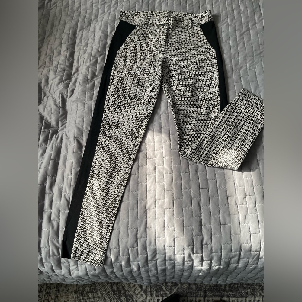 Stylish Black and White Skinny Pants